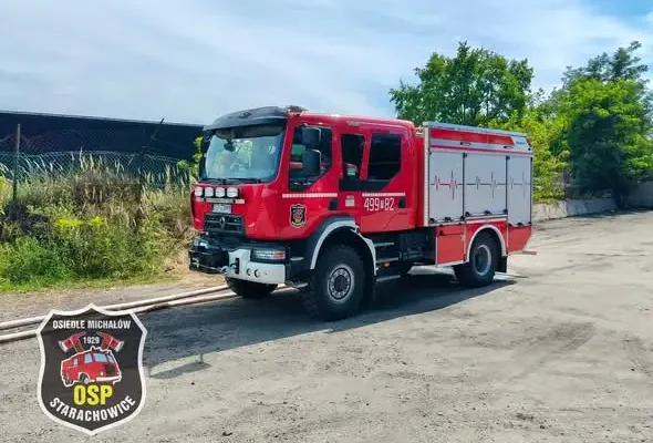 Pożar składowiska opon w Starachowicach przy ulicy Składowej