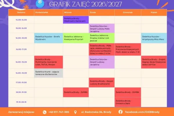Nowy sezon zajęć w Centrum Kultury i Rekreacji w Brodach – start 28 września