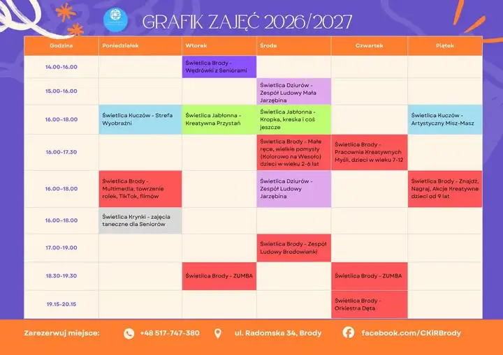 Nowy sezon zajęć w Centrum Kultury i Rekreacji w Brodach – start 28 września