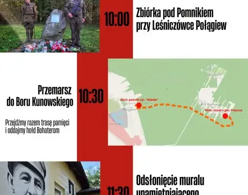 Rajd „Od Hubala do Piskora” i mural w Borze Kunowskim – gmina Brody zaprasza