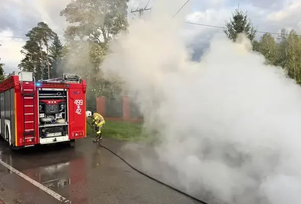 Pożar quada w Brodach przy ulicy Leśnej — interweniowała OSP Brody