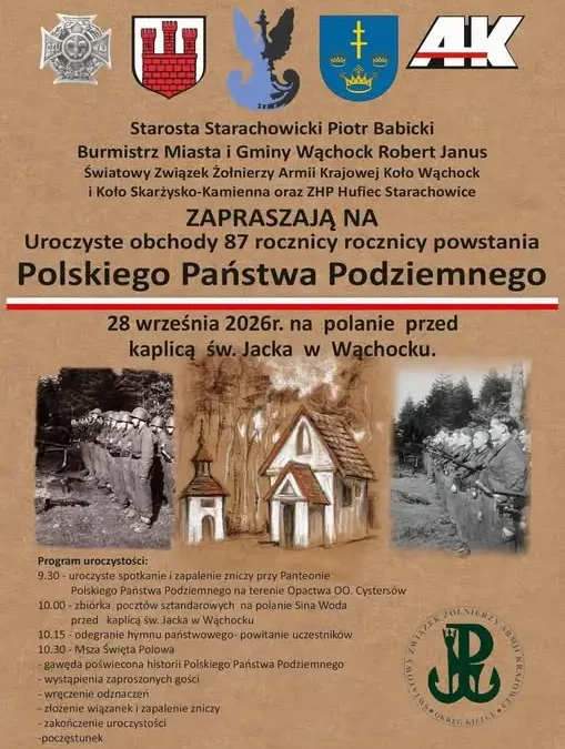87. rocznica Polskiego Państwa Podziemnego – obchody w Wąchocku