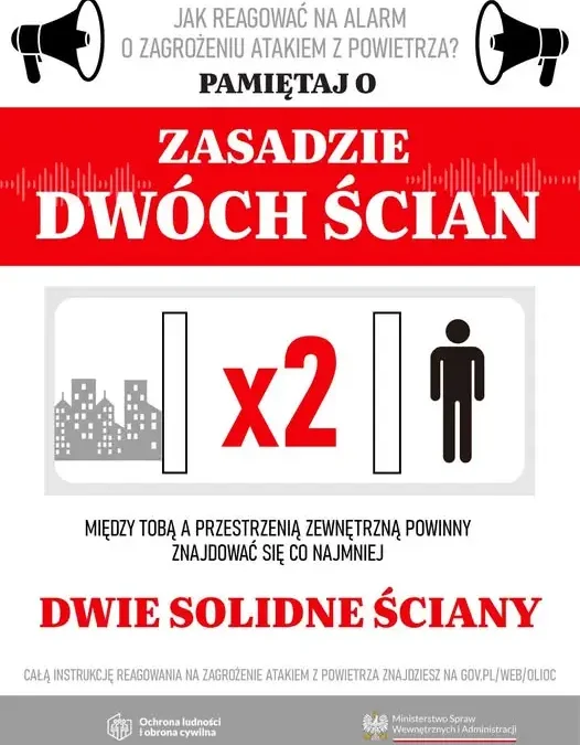 Alarm o zagrożeniu powietrznym – pamiętaj o zasadzie dwóch ścian