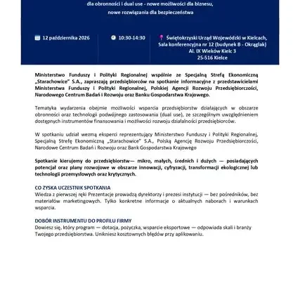 Spotkanie informacyjne dla przedsiębiorców w Starachowicach
